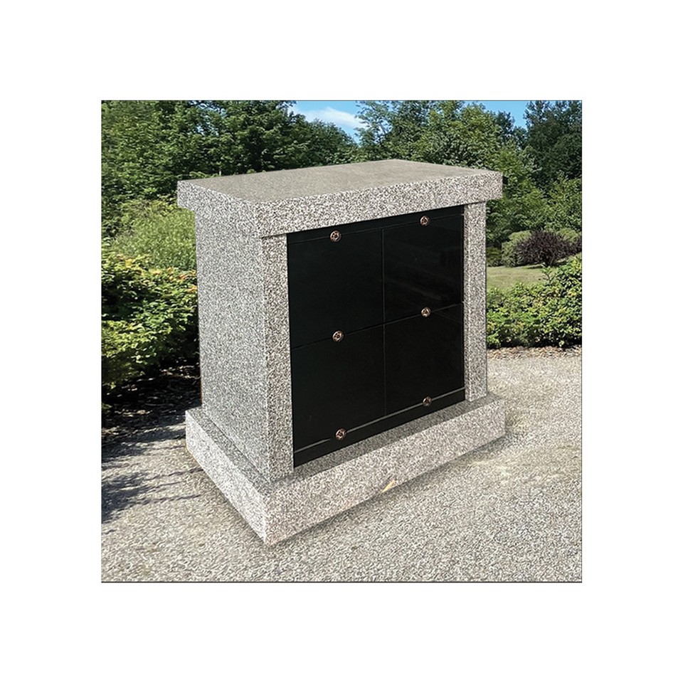 Doric Hera four niche flat top granite columbarium