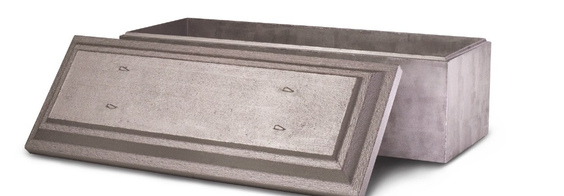 Doric Delphi unlined concrete burial vault with painted exterior