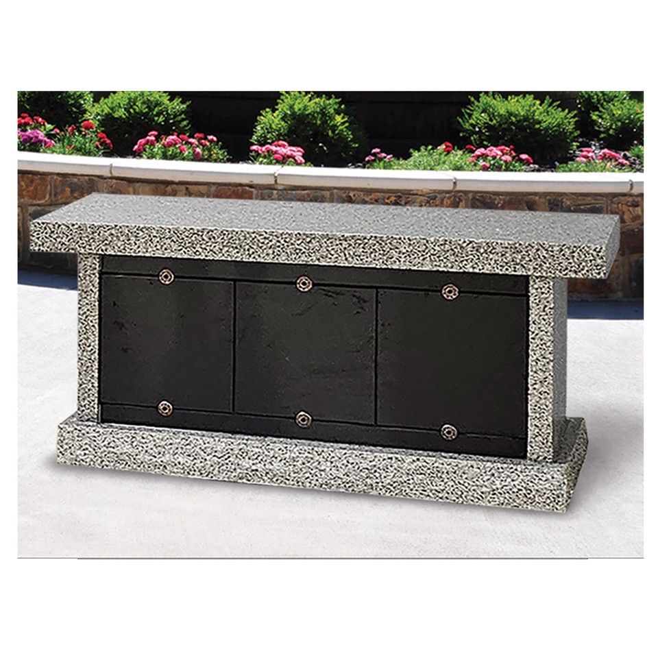 Doric Eleos three niche columbarium bench