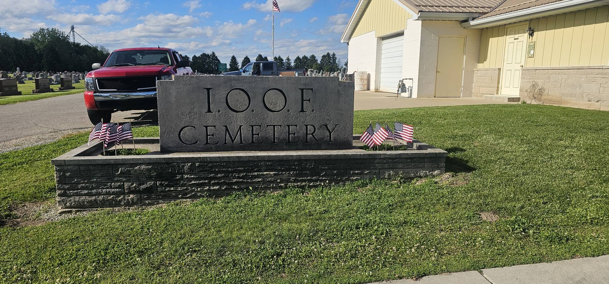 I.O.O.F. Cemetery entrance sign in Logansport, IN cared for by Family Burial Services